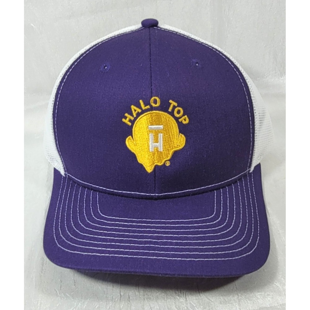 HIT Brand Embroidered Halo Top Ice cream Purple Snapback Trucker Hat - One Size